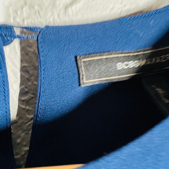 NEW! BCBGMaxazria Layered Shift Dress Sleeveless Casual Flowy Navy Blue - XXS - Picture 4 of 5